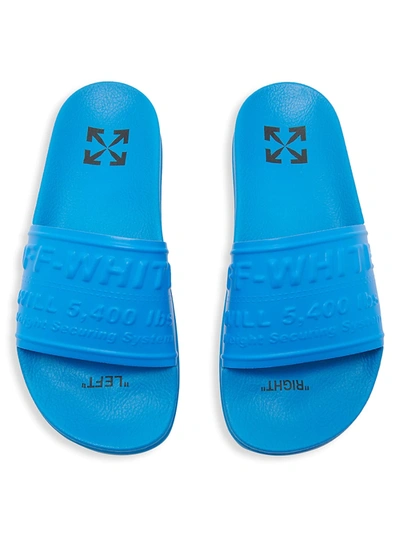 Shop Off-white Women's Logo Pool Slider Sandals In Blue