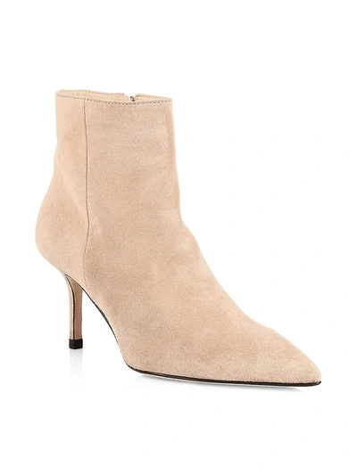 Shop L Agence Women's Aimee Suede Ankle Boots In Beige