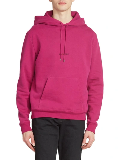 Shop Saint Laurent Rive Gauche Hoodie Sweatshirt In Fuchsia Noir