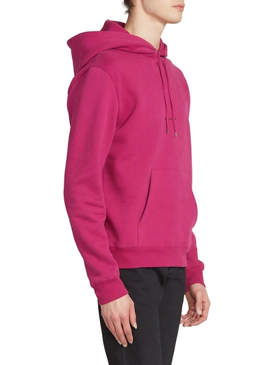 Shop Saint Laurent Rive Gauche Hoodie Sweatshirt In Fuchsia Noir