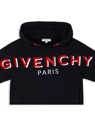 Shop Givenchy Little Girl's & Girl's Logo Fleece Hoodie Sweatshirt In Black