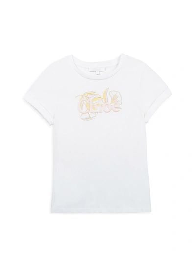 Shop Chloé Little Girl's & Girl's Logo Cotton Jersey T-shirt In White