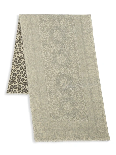 Shop Franco Ferrari Monferrato Patchwork Cashmere Scarf In Grey