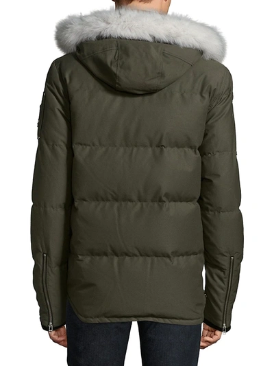 Shop Moose Knuckles 3q Fox Fur-trim Puffer Jacket In Grey