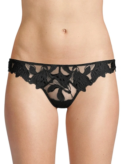 Shop Fleur Du Mal Lily Lace Thong In Pink Lady