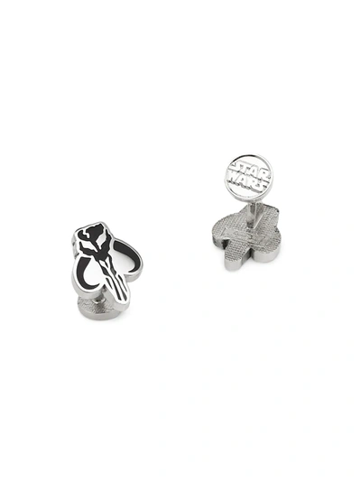 Shop Cufflinks, Inc Men's Star Wars Mandalorian Cufflinks In Silver