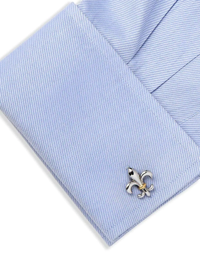 Shop Cufflinks, Inc Men's Ox & Bull Trading Co. Fleur De Lis Cufflinks In Silver