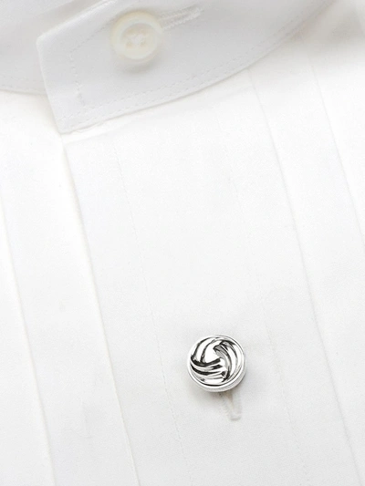 Shop Cufflinks, Inc Men's Ox & Bull Trading Co. 6-piece Modern Knot Tuxedo Studs & Cufflinks In Silver