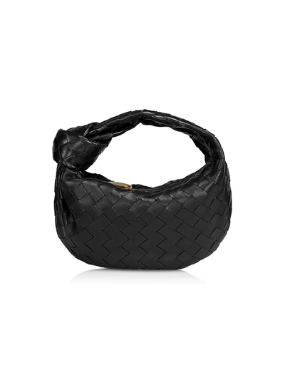 Shop Bottega Veneta Women's Mini Jodie Leather Hobo Bag In Fire Nero
