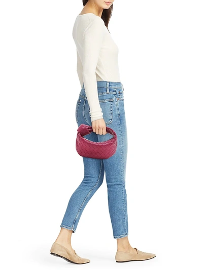 Shop Bottega Veneta Women's Mini Jodie Leather Hobo Bag In Fire Nero