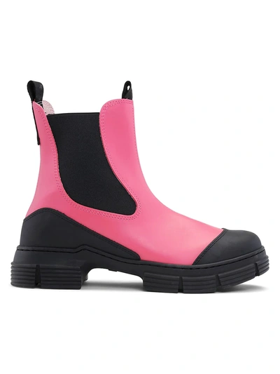 Shop Ganni Recycled Rubber Short Boots In Shocking Pink