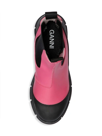 Shop Ganni Recycled Rubber Short Boots In Shocking Pink