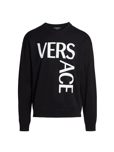 Shop Versace Logo Sweatshirt In Black