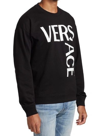 Shop Versace Logo Sweatshirt In Black