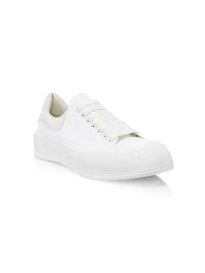 Shop Alexander Mcqueen Men's Plimsoll Low-top Sneakers In White Black White