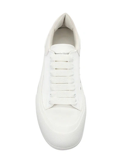 Shop Alexander Mcqueen Men's Plimsoll Low-top Sneakers In White Black White