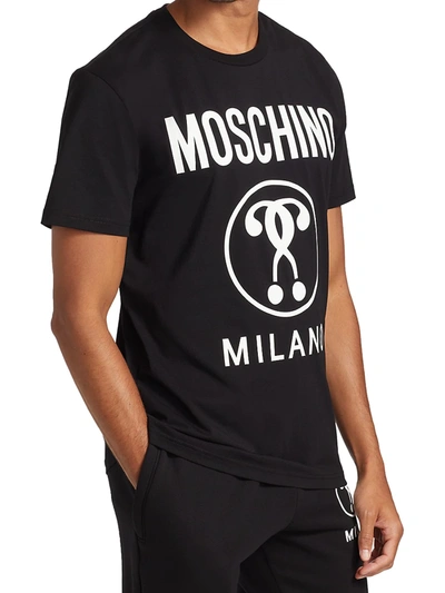 Shop Moschino Logo T-shirt In Fantasy Print Black White Logo