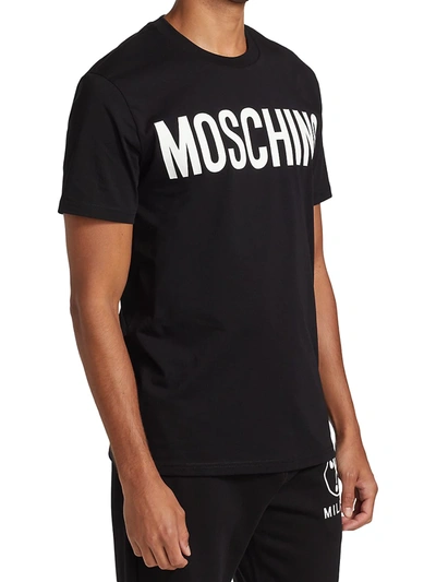 Shop Moschino Logo T-shirt In Fantasy Print Black