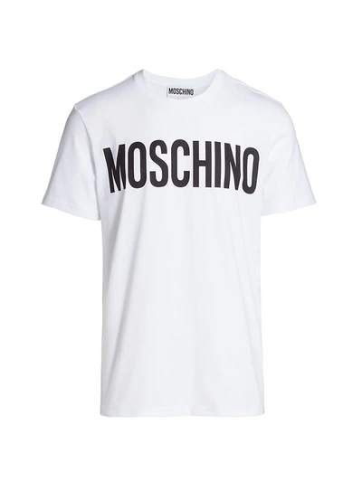 Shop Moschino Logo T-shirt In Fantasy Print White