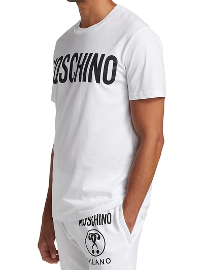 Shop Moschino Logo T-shirt In Fantasy Print White