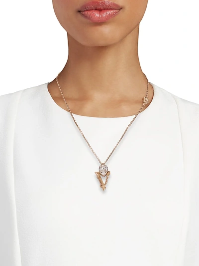 Versace Virtus V Logo Silver Gold Necklace Pendant with Original Box