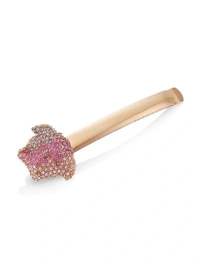 Shop Versace La Medusa Goldtone & Crystal Hair Pin