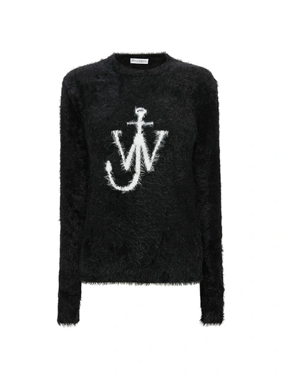 Shop Jw Anderson Fuzzy Anchor Sweater In Black