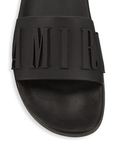 Shop Amiri Logo Pool Slides In Black