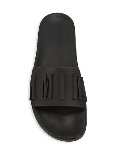 Shop Amiri Logo Pool Slides In Black