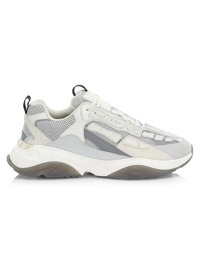 Shop Amiri Bone Runner Sneakers In Grey White