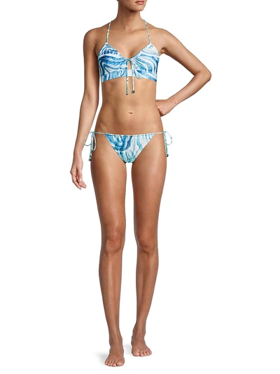 Suboo Agate Ruched String Bottom In Blue Multi
