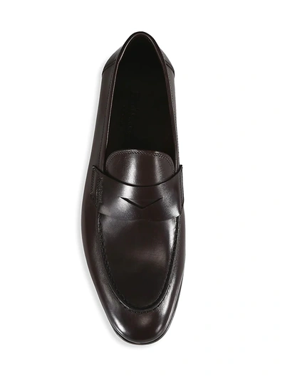 Shop Paul Stuart Men's Leather Penny Loafers In Dark Brown
