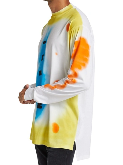 Shop Marni Oversized Tie Dye Long-sleeve T-shirt In Lily White