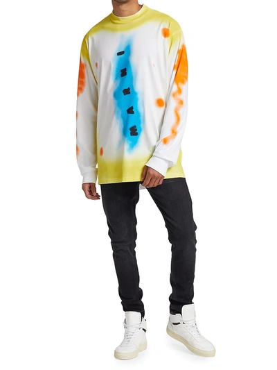 Shop Marni Oversized Tie Dye Long-sleeve T-shirt In Lily White