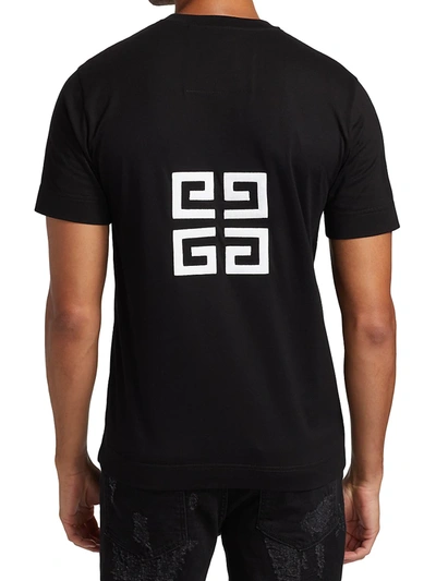 Shop Givenchy Men's Embroidered Logo T-shirt In Black