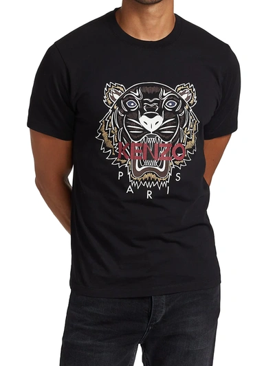 Tiger-print Cotton T-shirt In Black | ModeSens