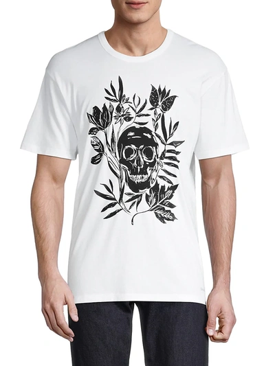 Shop Alexander Mcqueen Graphic Floral Skull T-shirt In White