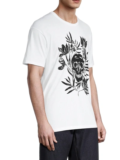 Shop Alexander Mcqueen Graphic Floral Skull T-shirt In White