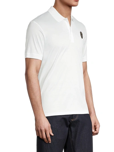 Shop Alexander Mcqueen Skull Badge Polo Shirt In White