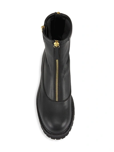 Shop Giuseppe Zanotti Women's Leather Ankle Combat Booties In Nero