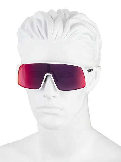 Shop Oakley Sutro Shield Sunglasses In White