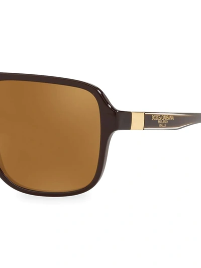 Shop Dolce & Gabbana 57mm Oversized Sunglasses In Brown