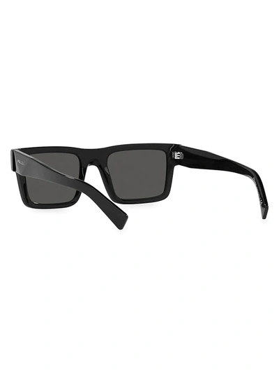 Shop Prada 52mm Rectangular Sunglasses In Solid Black