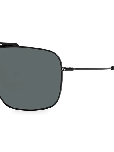 Shop Dolce & Gabbana Men's 61mm Square Sunglasses In Matte Black