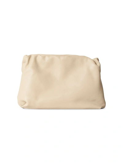 Shop The Row Large Bourse Leather Clutch In Oyster