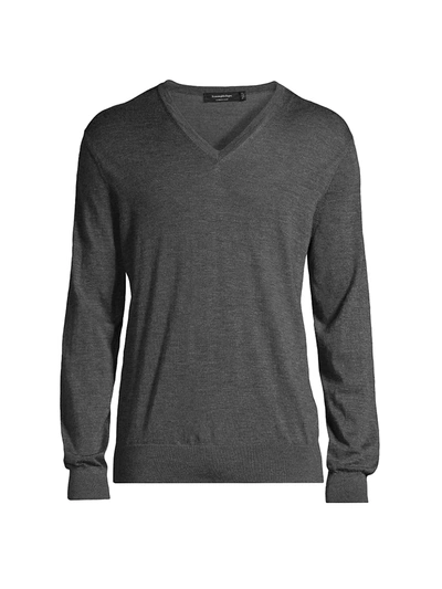 Shop Ermenegildo Zegna Men's Cashseta V-neck Sweater In Charcoal