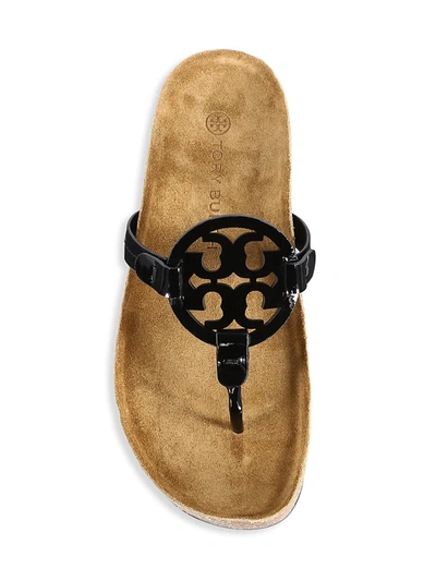 Shop Tory Burch Women's Miller Cloud Leather Thong Sandals In Brown
