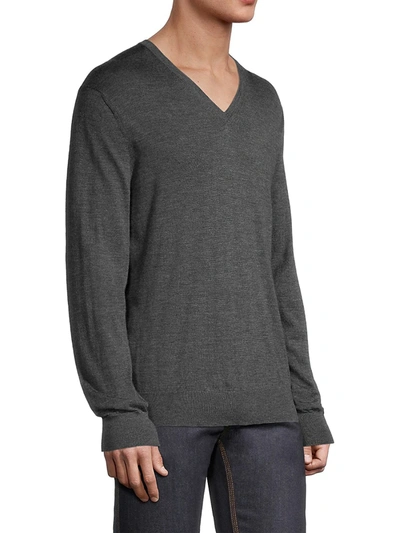 Shop Ermenegildo Zegna Men's Cashseta V-neck Sweater In Charcoal