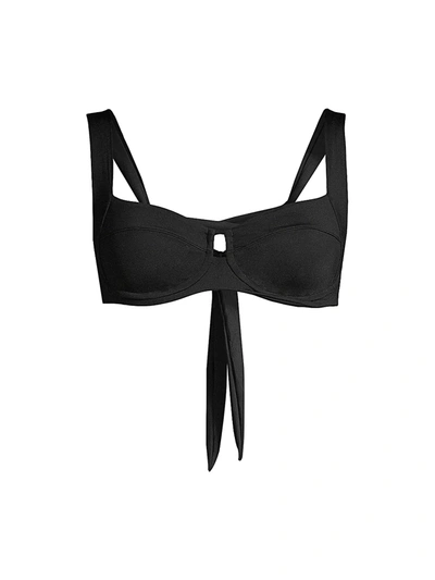 Shop L*space Women's Sensual Solids Camellia Bikini Top In Black