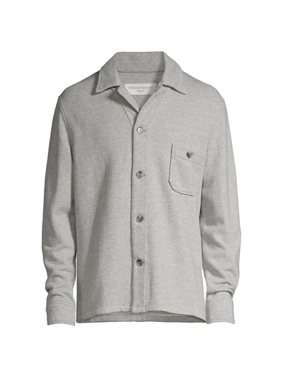 Shop Officine Generale Button-down Shirt Jacket In Heather